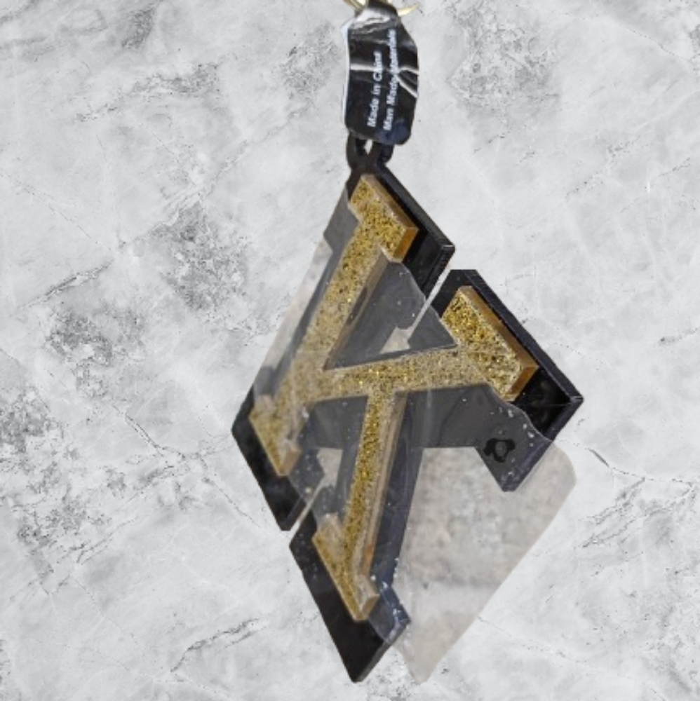 💙 3 For $12 New K Black and Gold Monogram Keychain